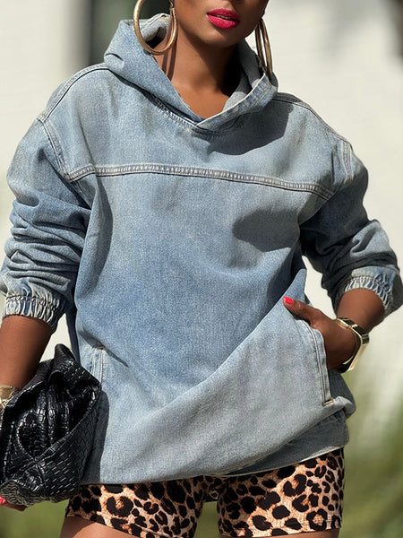 Morchique Denim Pullover Hoodie