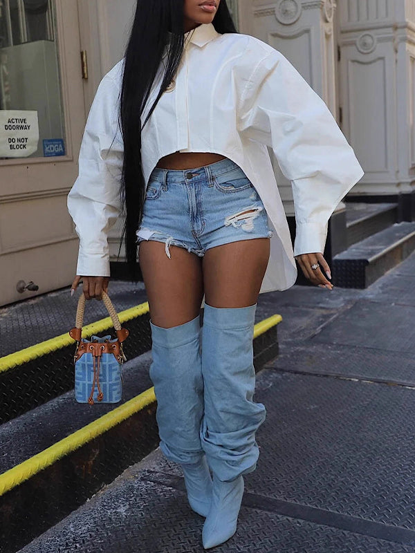 Solid High-Low Tunic Shirt