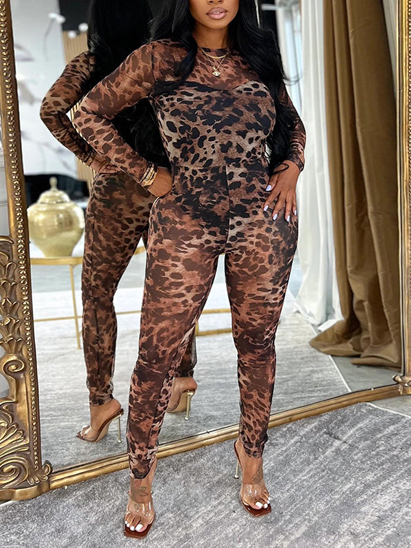 Leopard Sheer Jumpsuit