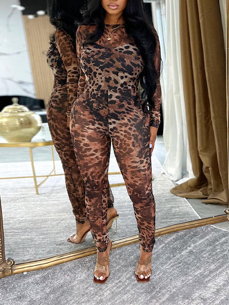 Leopard Sheer Jumpsuit