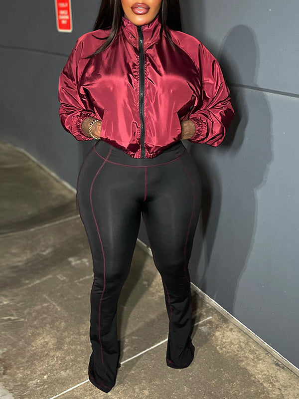 Zip-Front Jacket & Skinny Pants Set