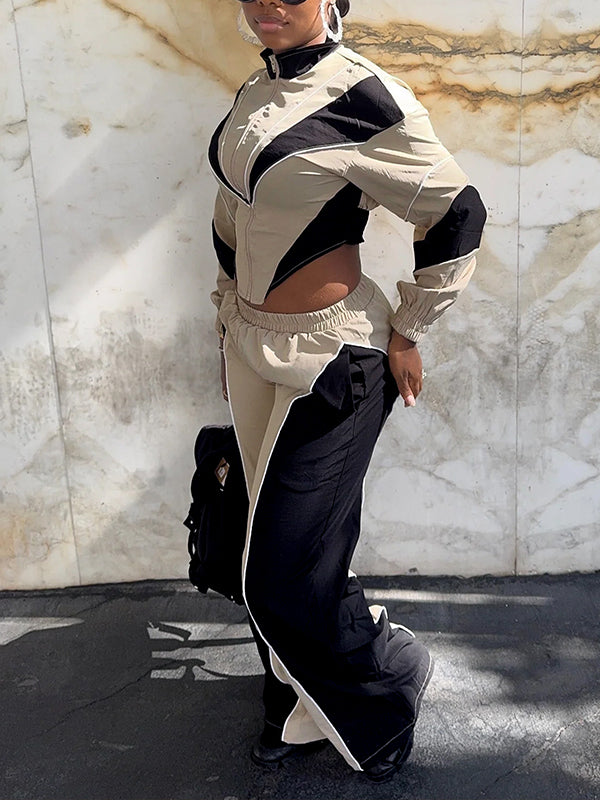 Motionkiller Colorblock Zip-Front Jacket & Pants Set