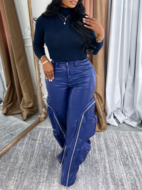 Morchique Faux-Leather Cargo Pants