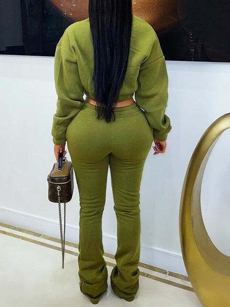 Zip-Front Sweatshirt & Pants Set