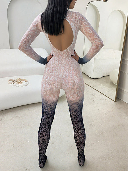 Two-Tone Lace Jumpsuit