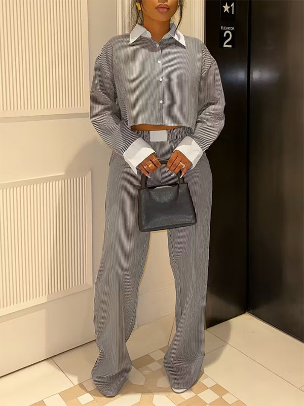 Stripe Shirt & Pants Set