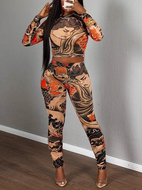 Printed Top & Pants Set