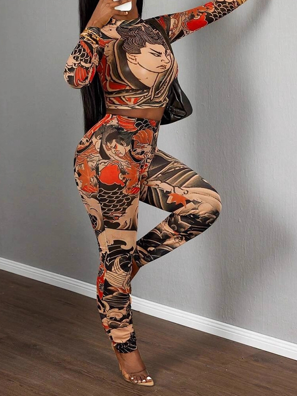 Printed Top & Pants Set