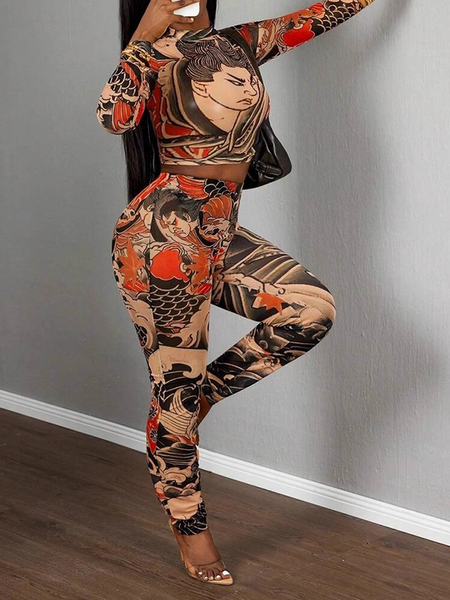 Printed Top & Pants Set