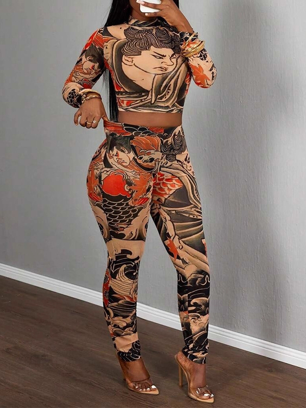 Printed Top & Pants Set