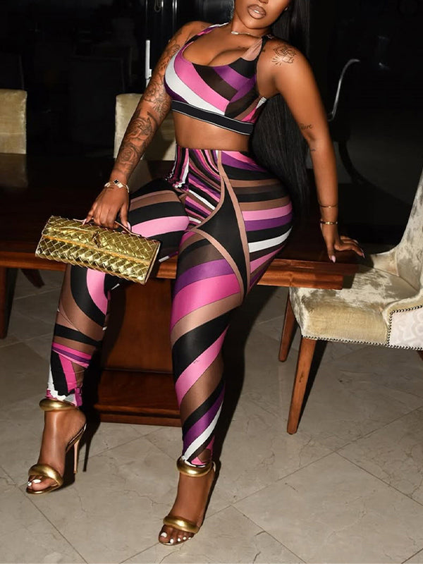 Printed Tank Top & Pants Set