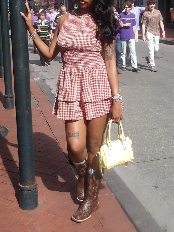 Vichy Plaid Sleeveless Dress
