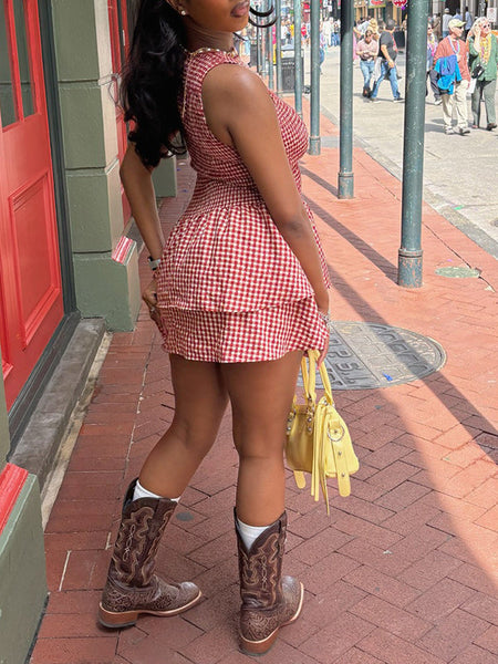 Vichy Plaid Sleeveless Dress