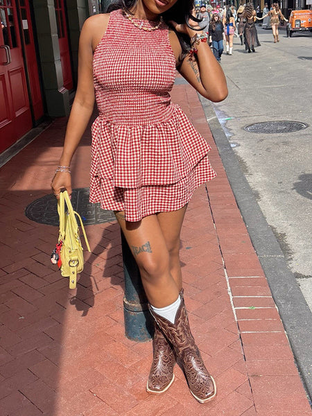 Vichy Plaid Sleeveless Dress