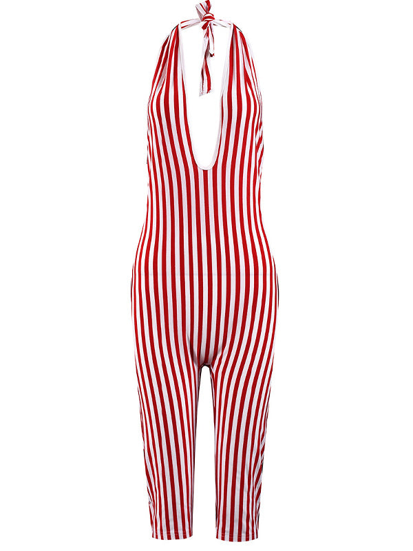 Stripe Halter Jumpsuit