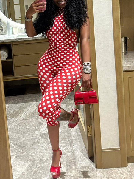 Dot Halter Jumpsuit