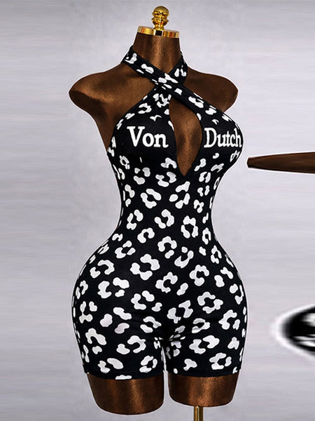 Printed Halter Romper