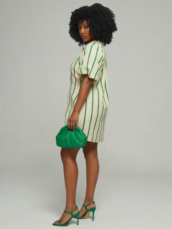Printed V-Neck Cute Dress