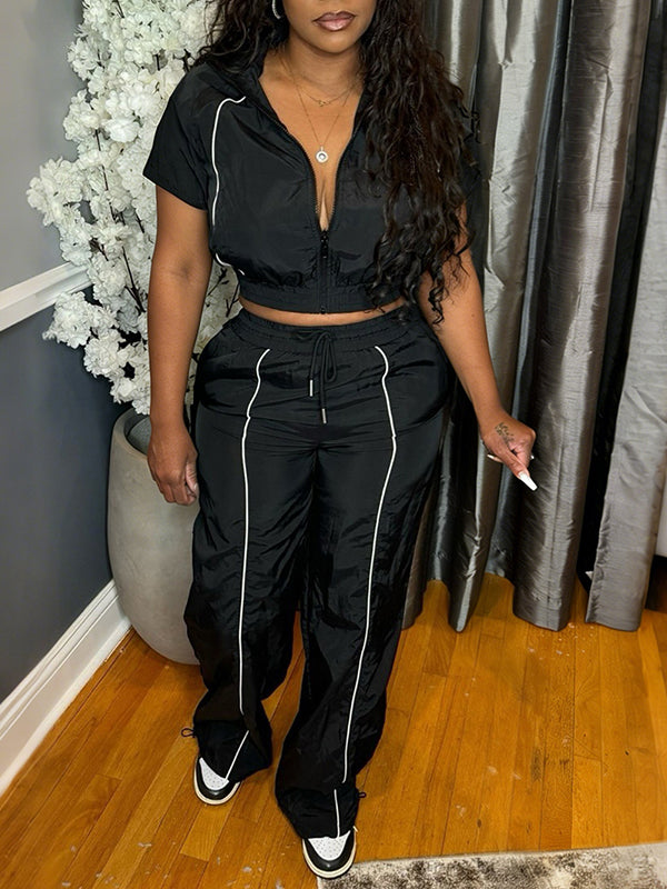 Stripe Zip Top & Pants Set