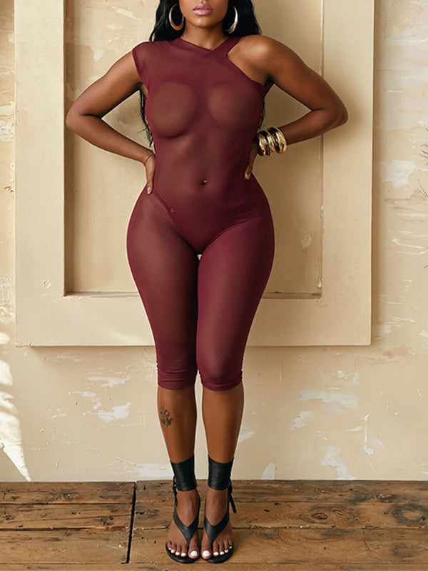 Sheer Capri Jumpsuit