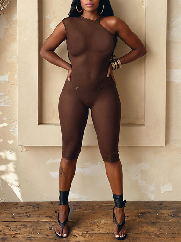 Sheer Capri Jumpsuit
