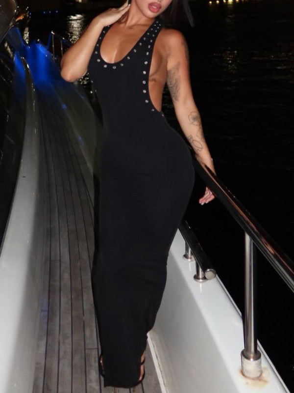 Motionkiller Eyelet Slit Sleeveless Dress