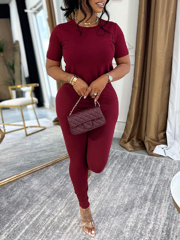 Solid Tee & Pants Set