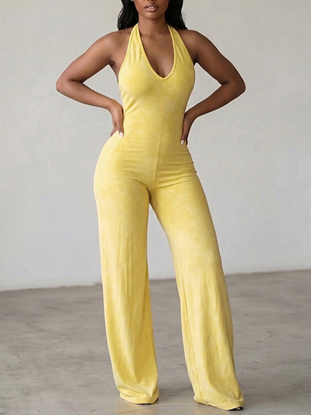 V-Neck Halter Jumpsuit