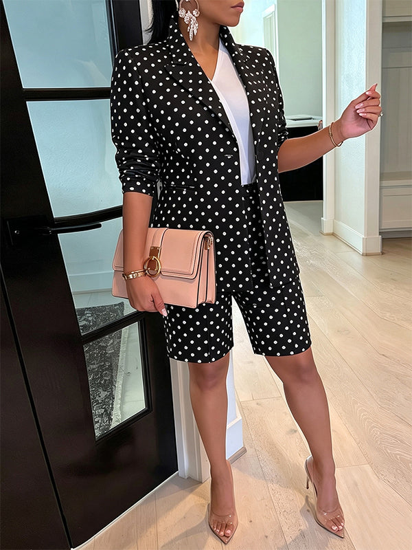 Dot Blazer & Bermuda Shorts Set