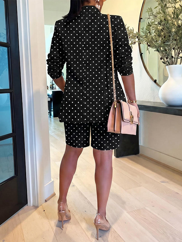 Dot Blazer & Bermuda Shorts Set