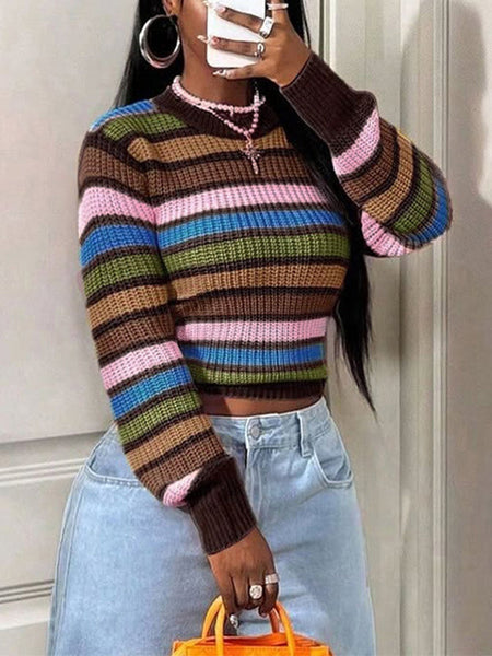 Stripe Round-Neck Sweater