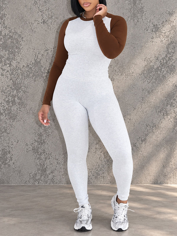 Contrast Top & Pants Set