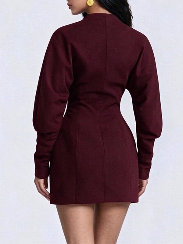 Cinched Waist Blazer Dress