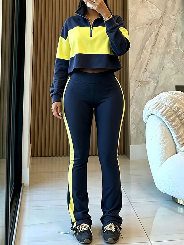 Two-Tone Zip Top & Pants Set