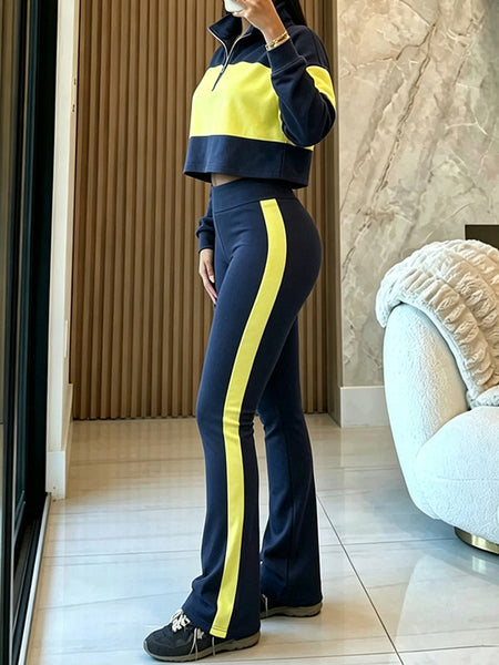 Two-Tone Zip Top & Pants Set