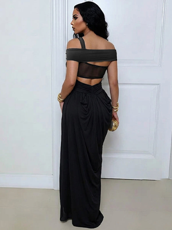Off-Shoulder Cutout Maxi Dress