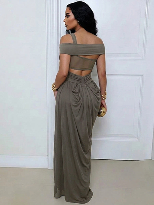 Off-Shoulder Cutout Maxi Dress
