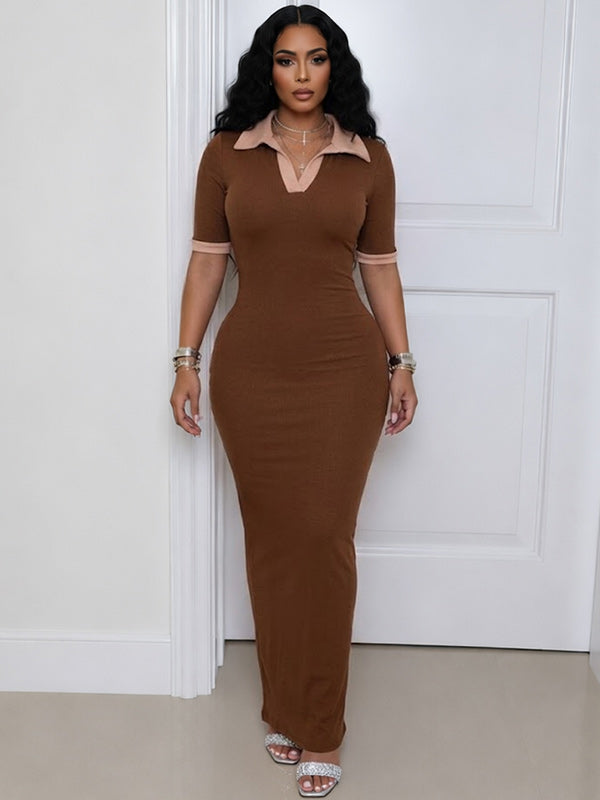 Contrast Polo Dress