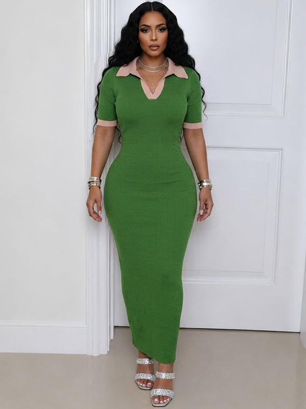 Contrast Polo Dress