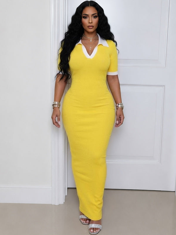 Contrast Polo Dress