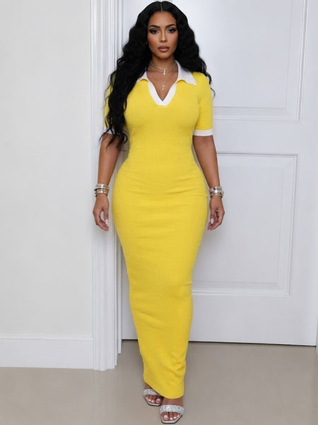 Contrast Polo Dress