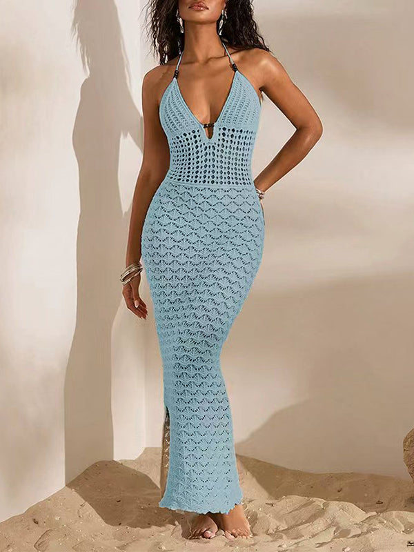Crotchet Halter Maxi Dress