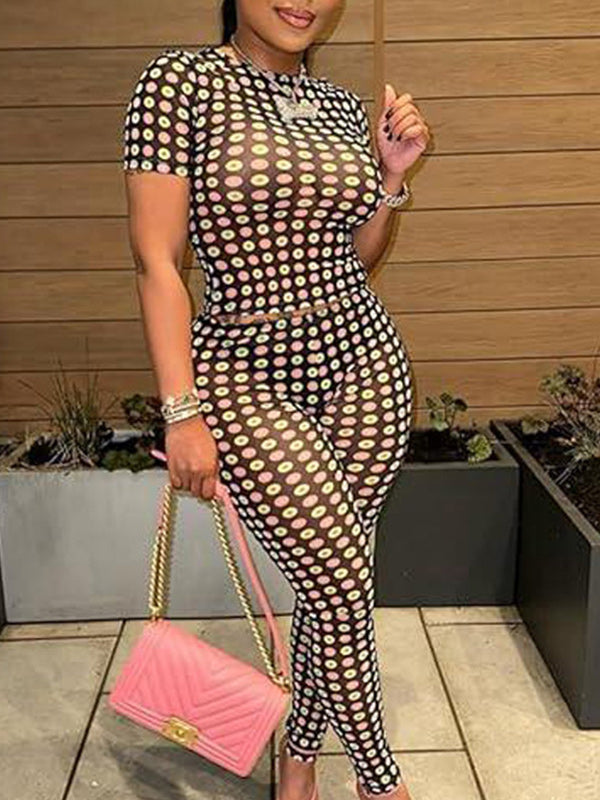 Dot Sheer Pants Set
