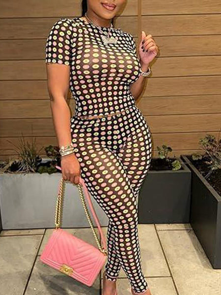 Dot Sheer Pants Set