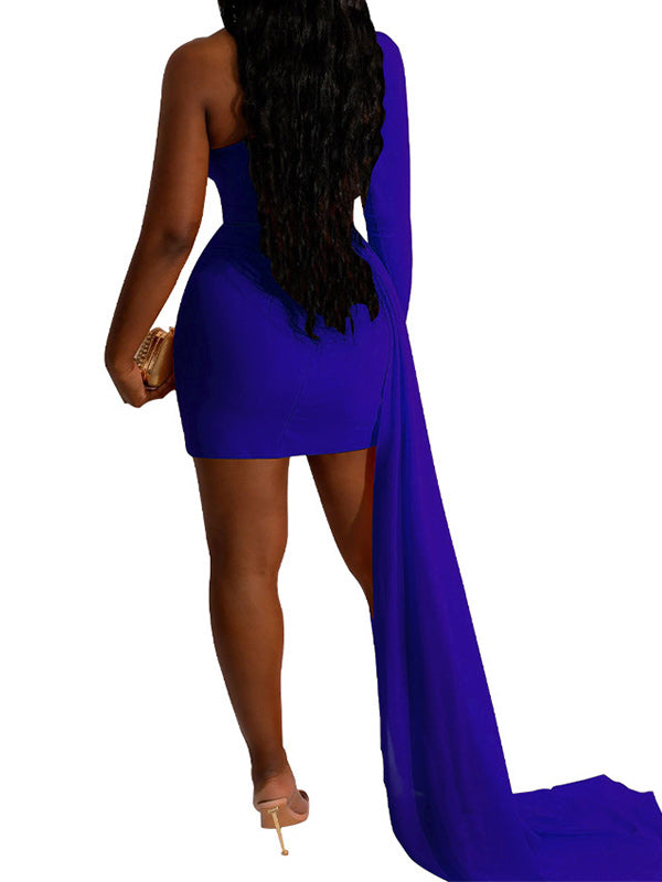 Solid Cutout Draped Dress