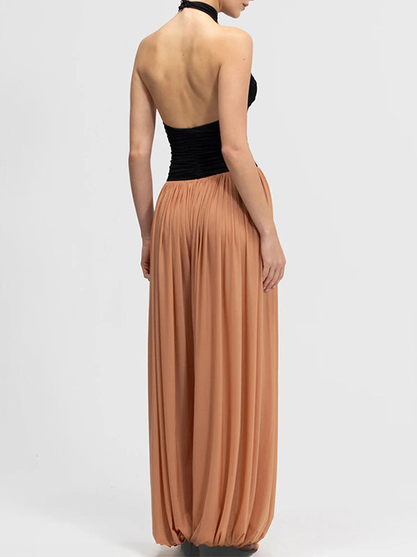 Two-Tone Halter Jumpsuit