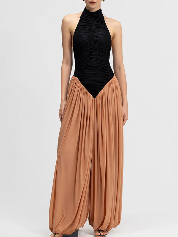 Two-Tone Halter Jumpsuit