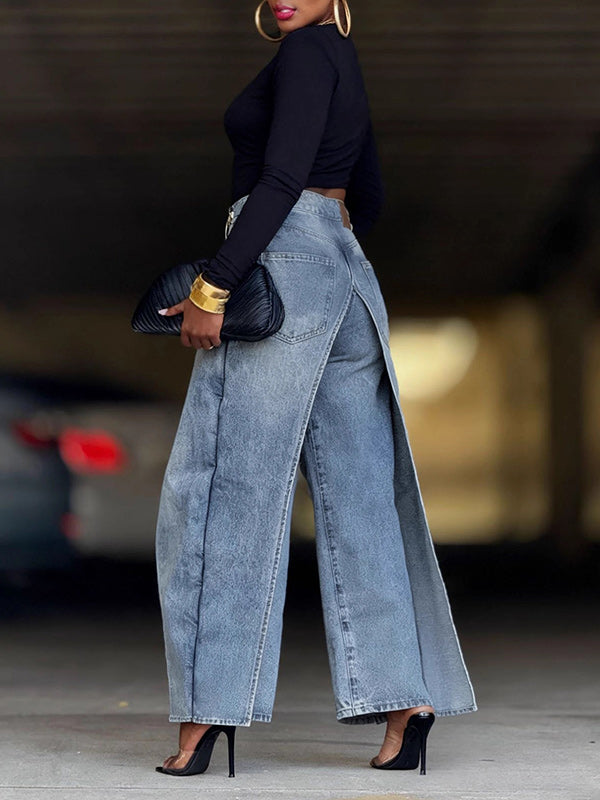 Overlay Wide-Leg Pants