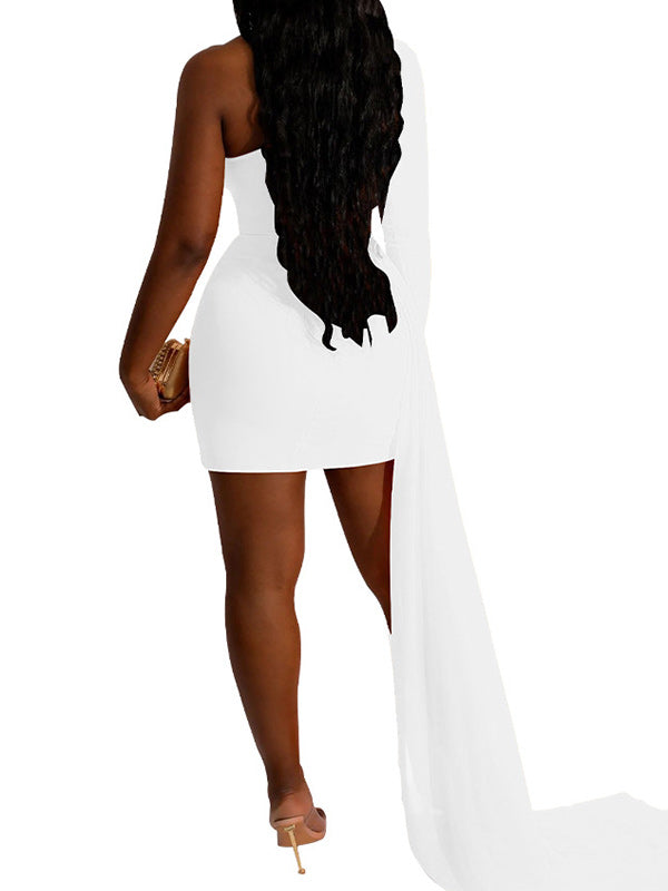 Solid Cutout Draped Dress