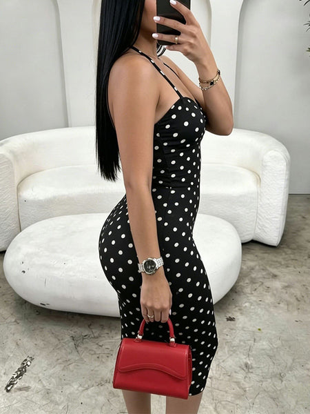 Dot Halter Capri Jumpsuit